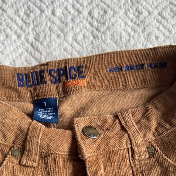 Blue Spice Tan Corduroy Junior Pants Sz 1 - Picture 2 of 6